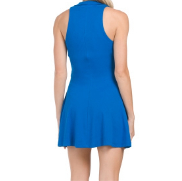 NWT Zara Mini Dress Royal Blue Size Small Stretchy - Picture 4 of 8